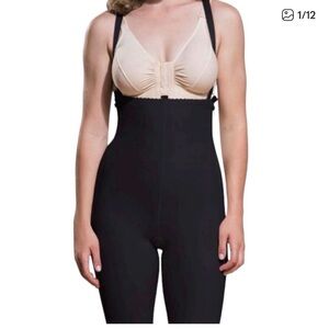 Marena Recovery Reinforced Girdle With Layered Panels - Short Length Black 2X